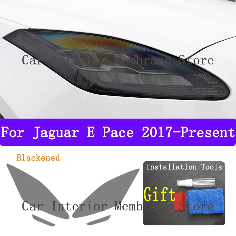 For Jaguar E Pace 2017-2020 TPU Car Exterior Headlights Anti-Scratch Protective Film Headlamps Repair Sticker Accessories Refit