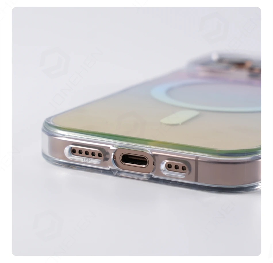 For Magsafe Gradient Clear Laser Aurora Case For iPhone 16 17 Pro Max 14 15 13 Magnetic Wireless Charge Hard Shockproof Cover