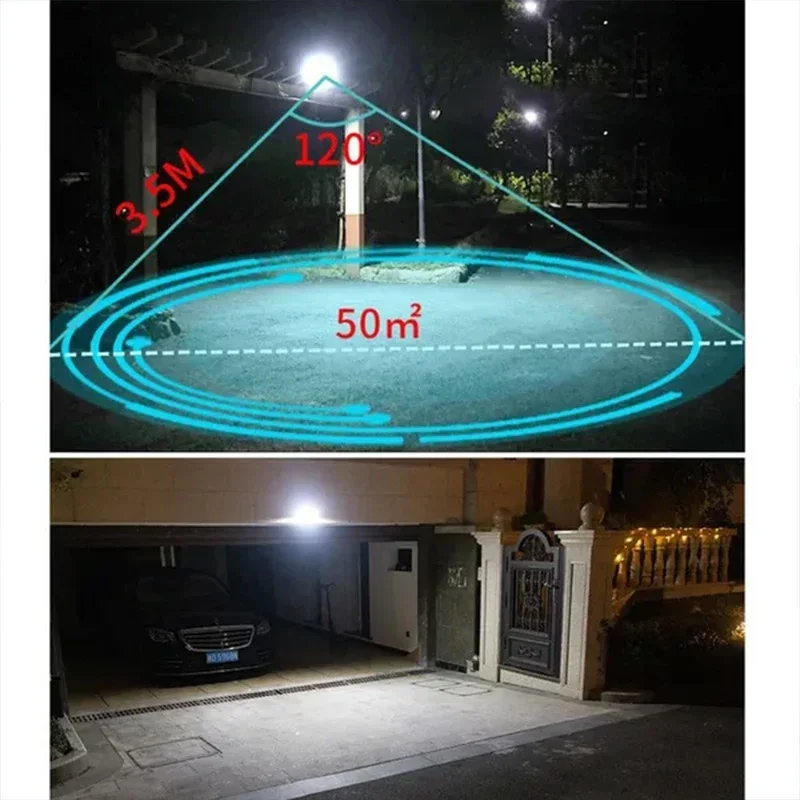 Powerful 4 LED Solar Security Lights Outdoor Decor Sensor Motion 3 Modes Street Waterproof Lamp Wall Night Work Light for Garden