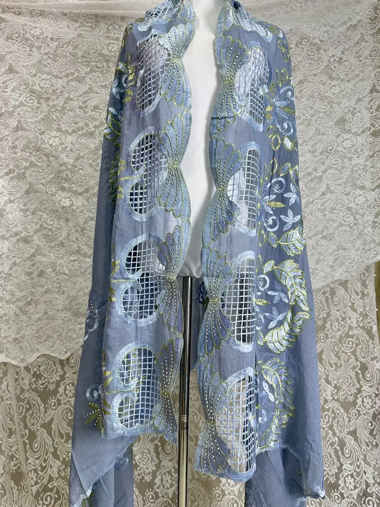 2026 Neuer Afrikanischer Islamischer Damen-Schal Modischer Pashmina-Turban Gebetstuch 100% Baumwolle Bestickter Schal Muslimischer Party-Hijab für Damen – Detail 21