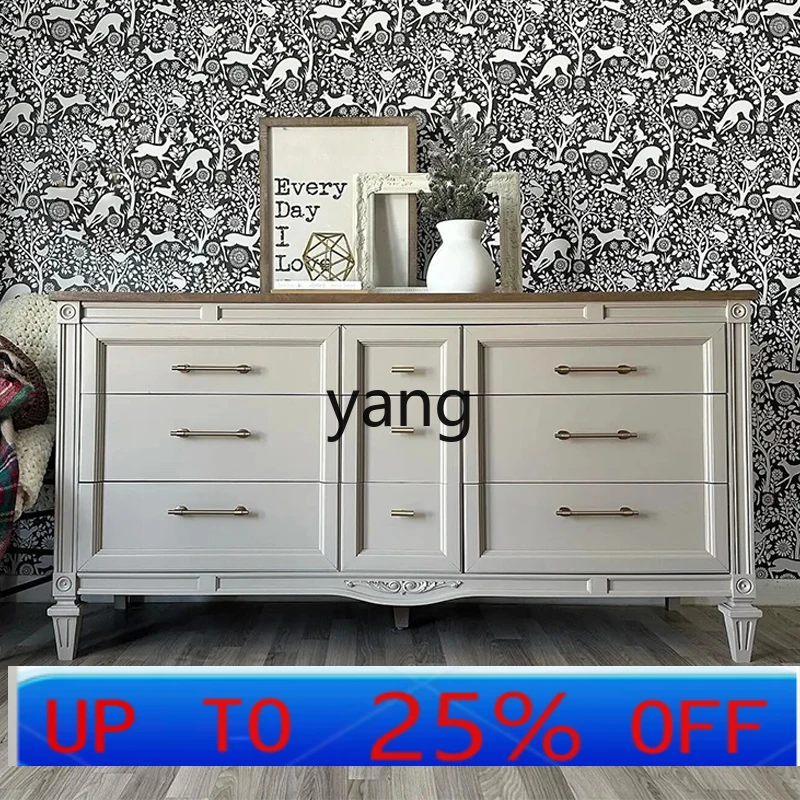 

LH small apartment household living room TV next to high bucket cabinet American retro