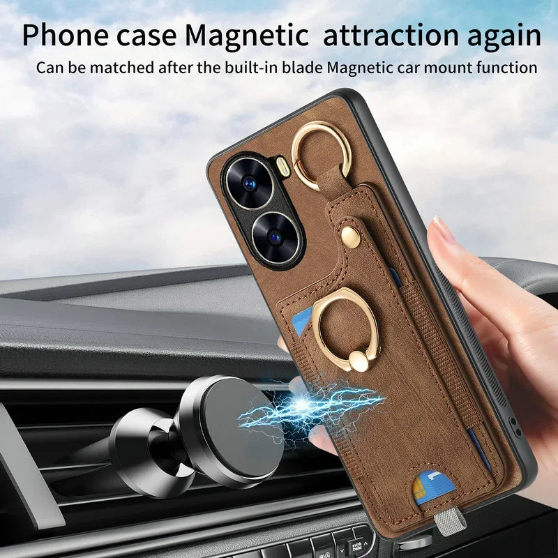 Pop Magnetic Card Case For Xiaomi Poco X7 Pro 5G 2025 Luxury Cover Leather Metal Ring Back Cover Mi Phone Poco X7Pro Case PocoX7