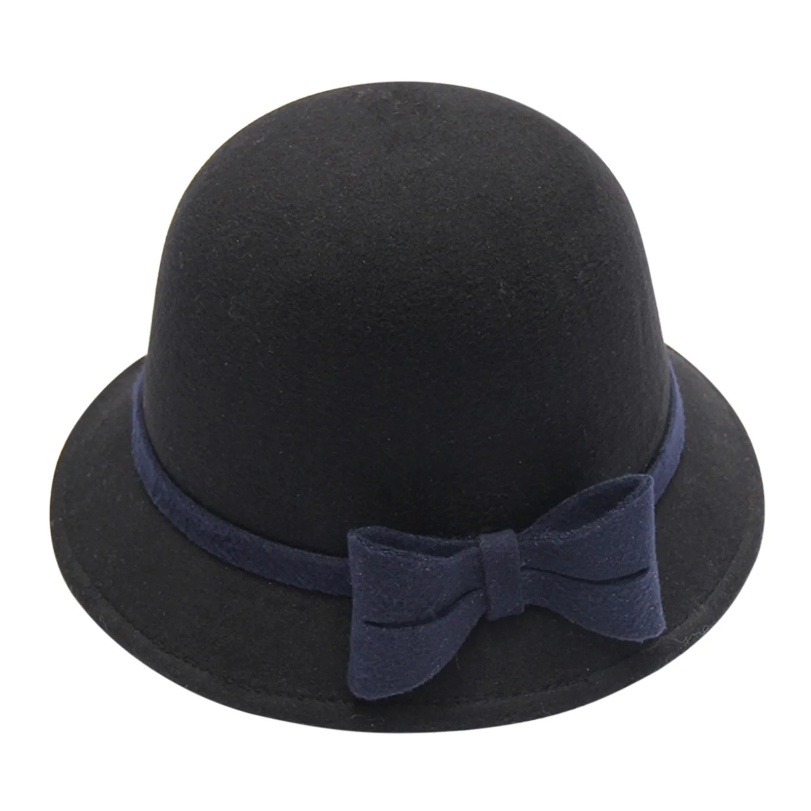 Has Hat Women'S Autumn And Winter Bow Knot Round Top Casual Fisherman'S Basin Cap Small Bowler Hat Sombrero De Sol Para Mujer