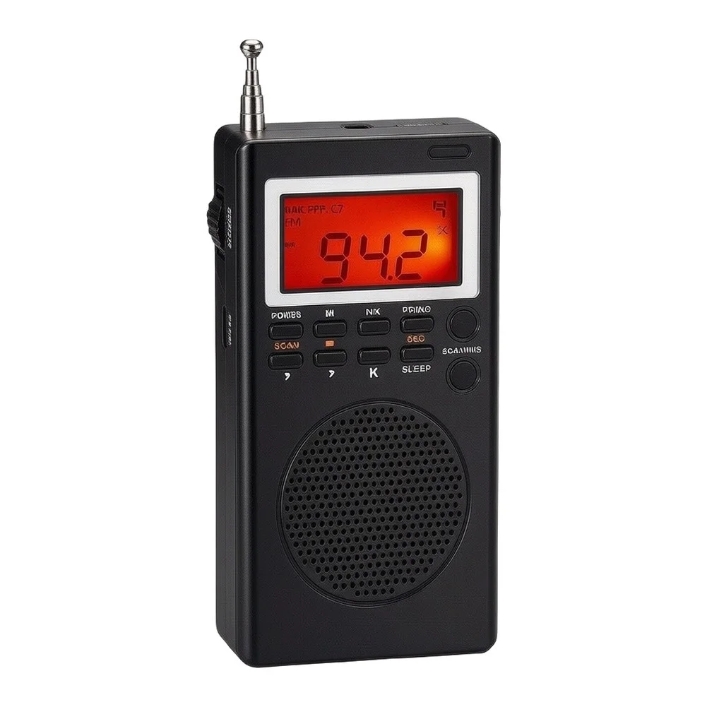 Portable AM FM Digital Radio For Dsp Pocket With Large LCD Backlight 58 Presets USB C Battery Powered For Elderly Travel