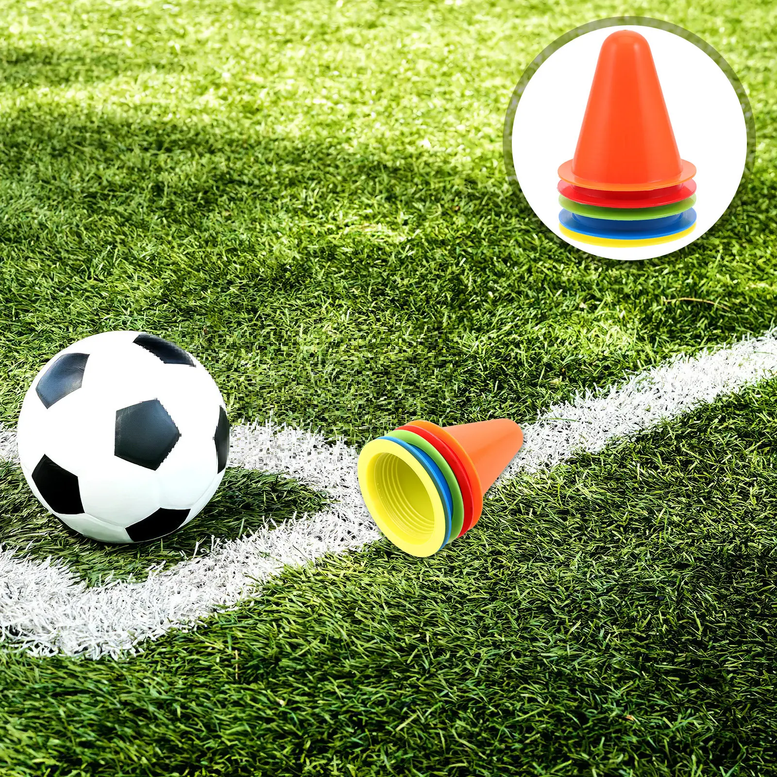 30Pcs Bright Agility Training Cones 8Cm Sturdy Portable Sports Cones for Soccer Football Drills Roller Skating Obstacle Course