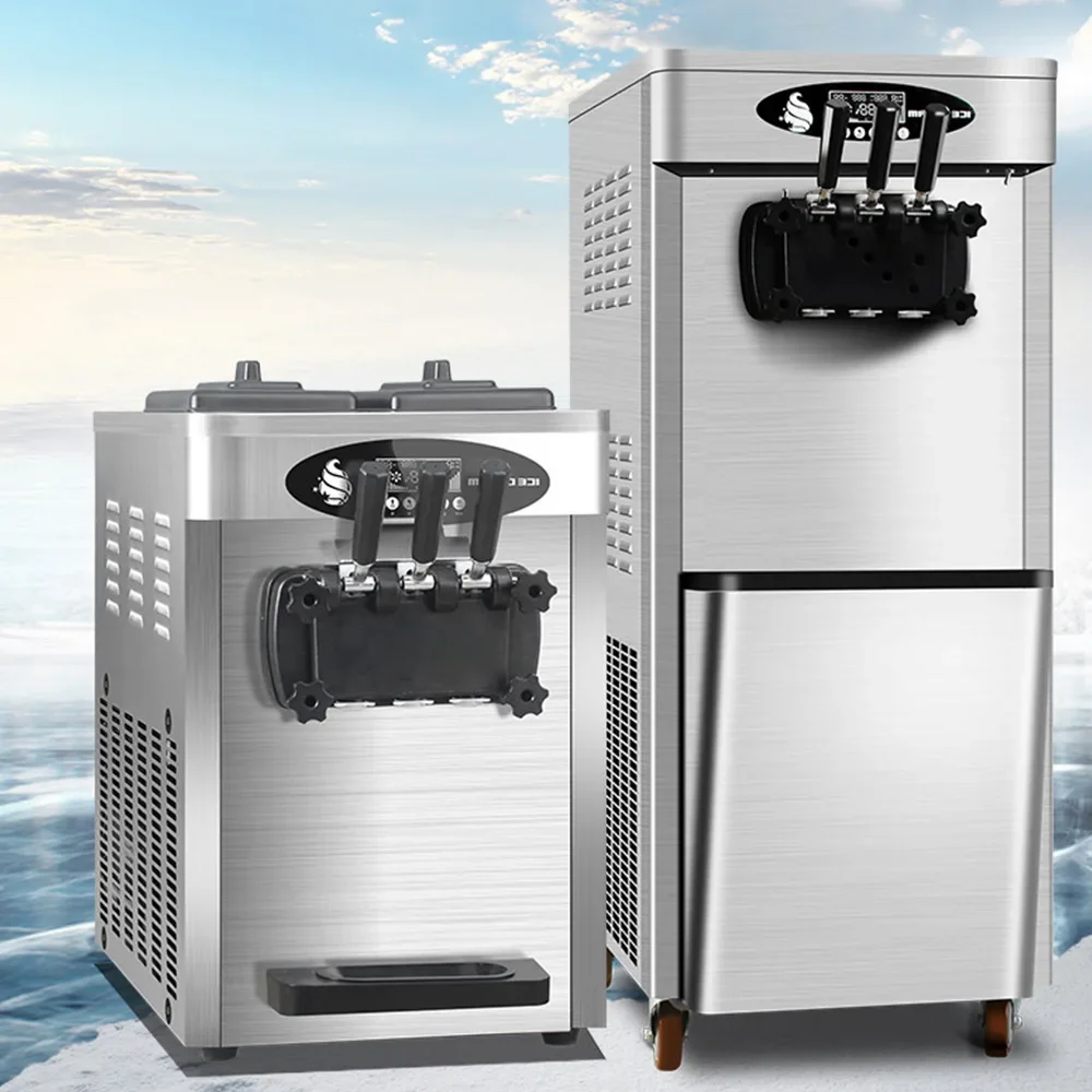 Commercial Ice Cream Machine Stainless Steel Automatic Cleaning Function Ice Cream Making Machine With Two Mixed Flavors
