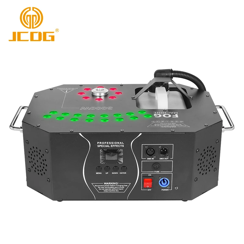 JCDG 3000w Dj Disco Output Stage Rgb Led Air Column Effect Fog Machine With Remote Dmx512 Smoke Machine Wedding Perform Hot Sell