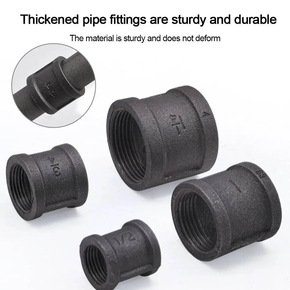 New Black Pipe Fittings Malleable Iron 1/2'' 3/4'' 1'' Pipe Connection Threaded Elbow Plumbing Pipe Joint