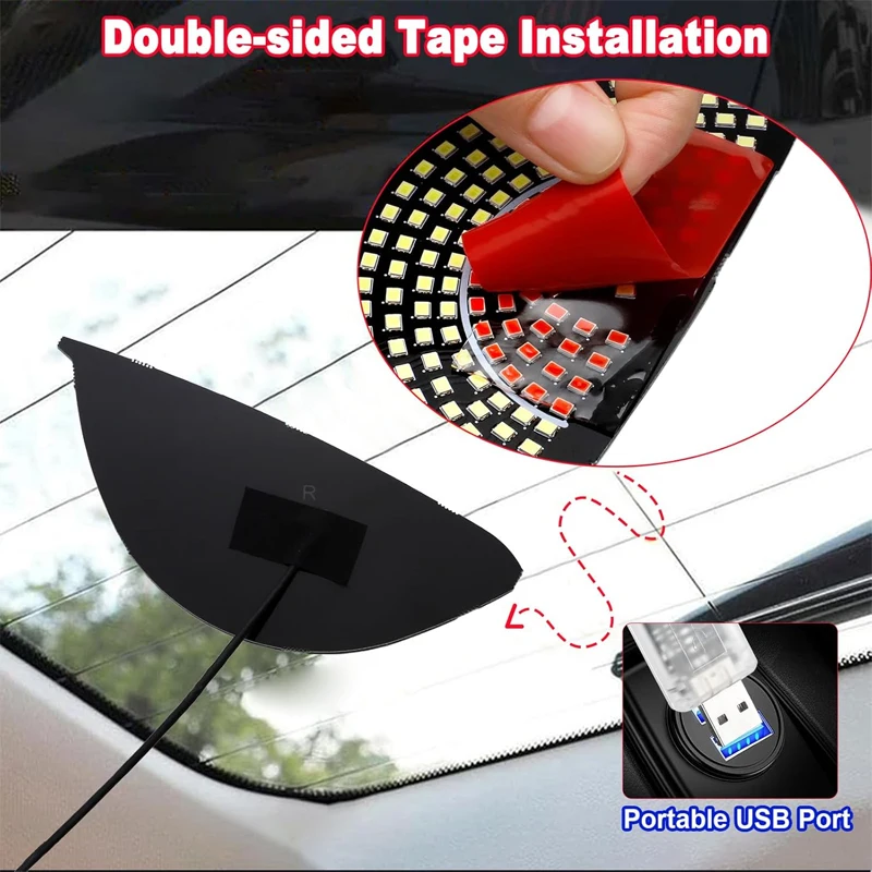 Hot Sell USB Dynamic Devil Eyes Light Car Windshield Dynamic LED Matrix Panel Screen Light for Car Truck Window Lighting 11 Mode