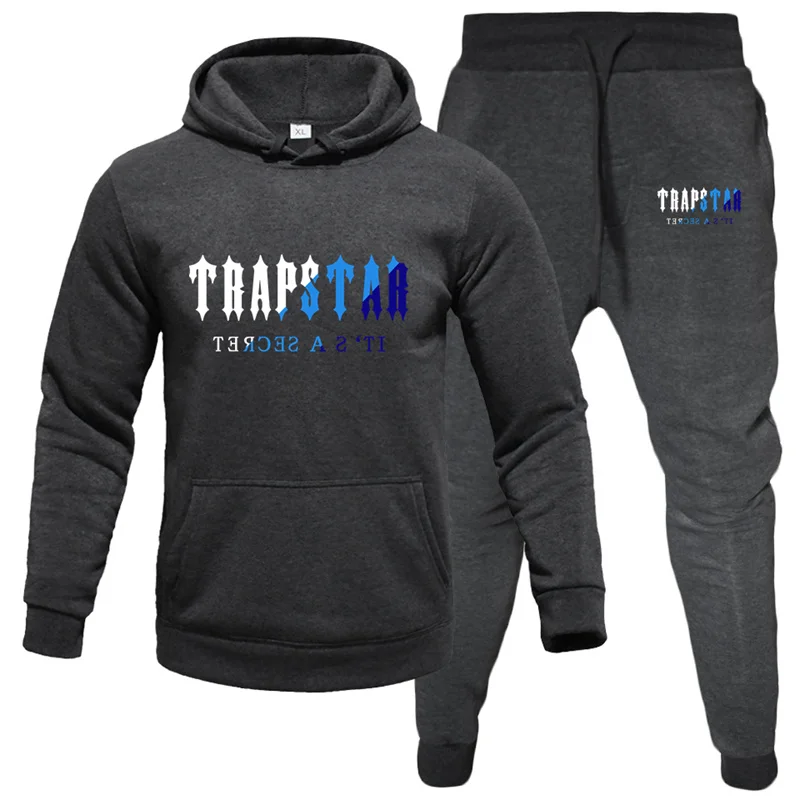 2024 Set pria topi berlari Hoodie Sweatpants Set pria 2PK pakaian musim gugur setelan Hoodie olahraga pria Set