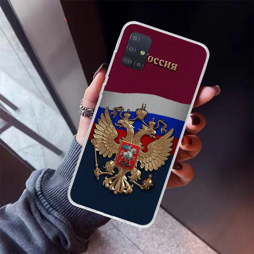 Russia Russian Flags Emblem Phone Case for Samsung Galaxy A51 A71 A41 A31 A21S A11 A01 A50S A70 A40 A30S A20E A20S A10S A6 A7 A8