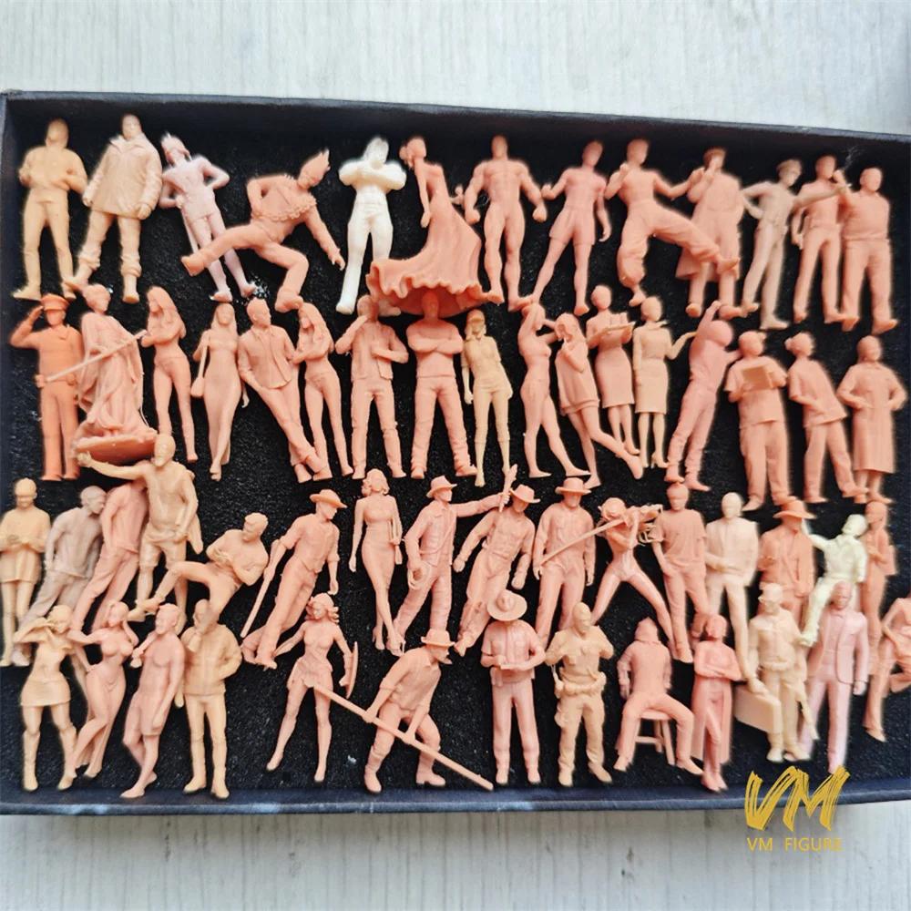 1/5/10 Pcs Scatola Cieca Miniature Non Verniciate 1/64 1/87 Bilancia Figure Maschio Femmina Puntelli di Scena Figura Modello Per Auto Veicoli decorare