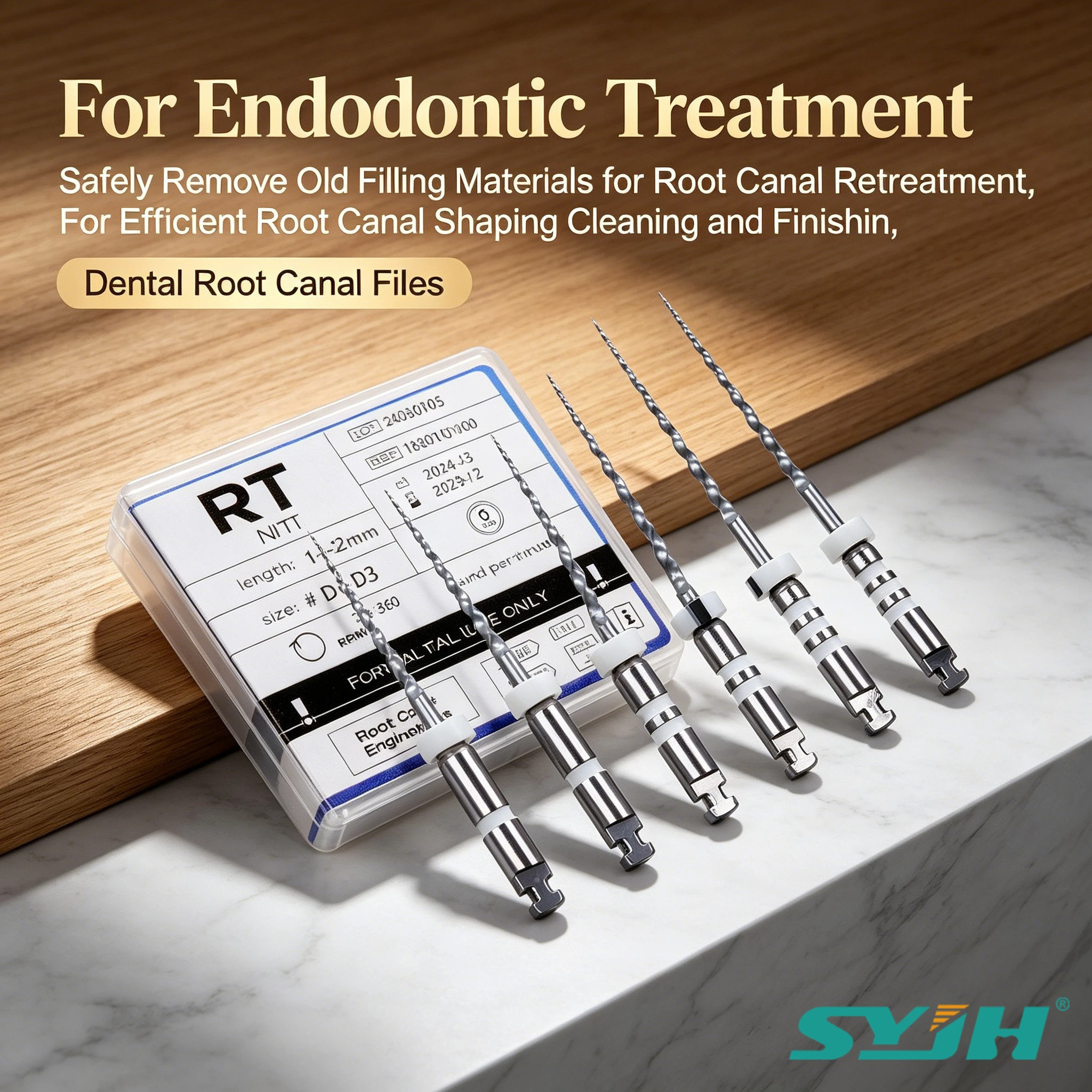 

30Pcs/5Box SYJH Dental Super D Rotary Files D1 D2 D3 NiTi for Endo Cleaning Remove Filling Material Before Reshaping Repair Tool