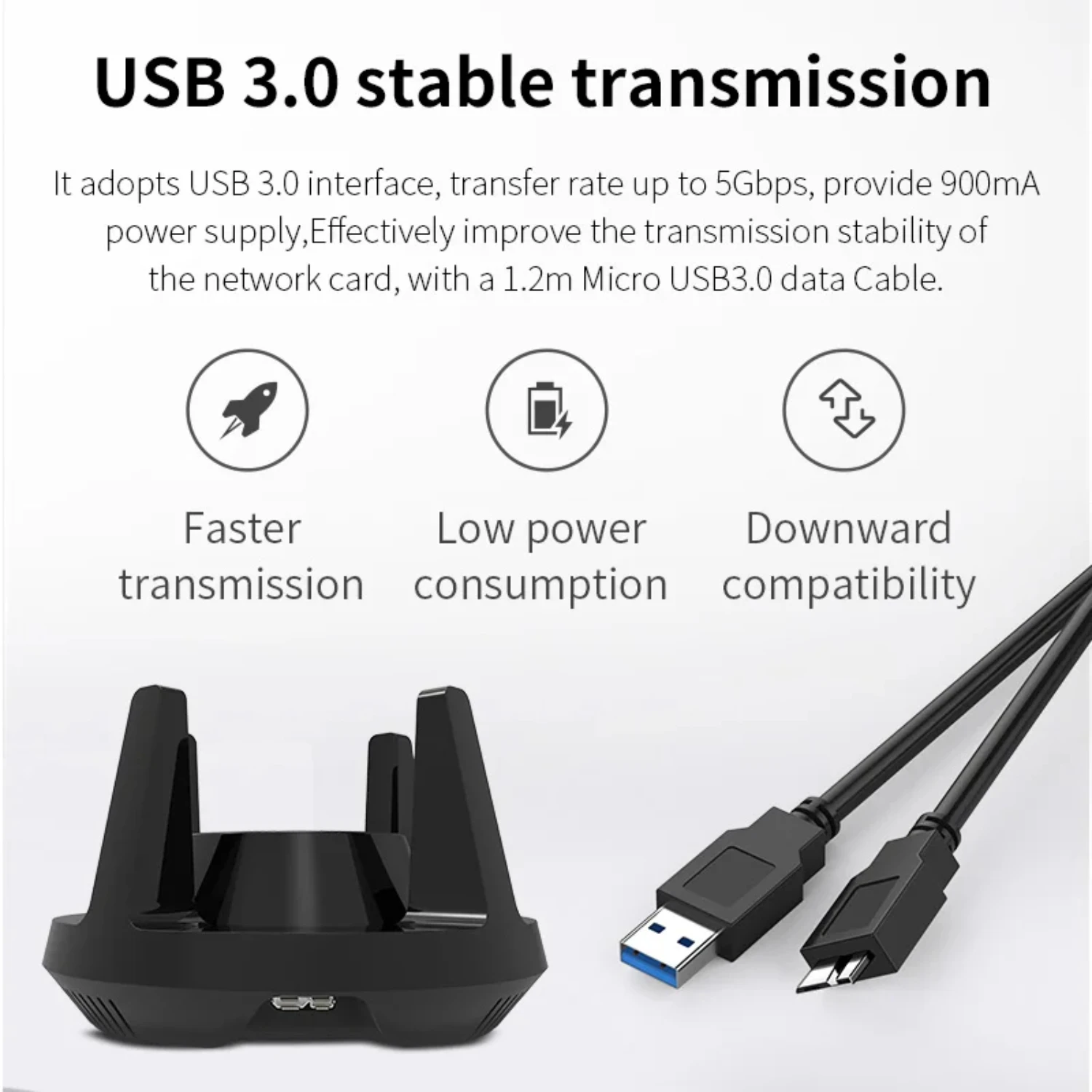 COFMAST WiFi 6 USB Adapter 2.4G&5.8G Dual Band AX1800 Network Card USB3.0 Wi-Fi Dongle Externel 4*3dBi High Power Antennas