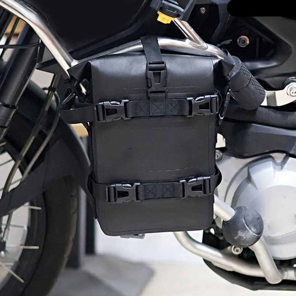 Waterproof Motorcycle Crash Bar Bag 4L Capacity Quick Release Motorcycle Tail Bag Easy Installation Portable