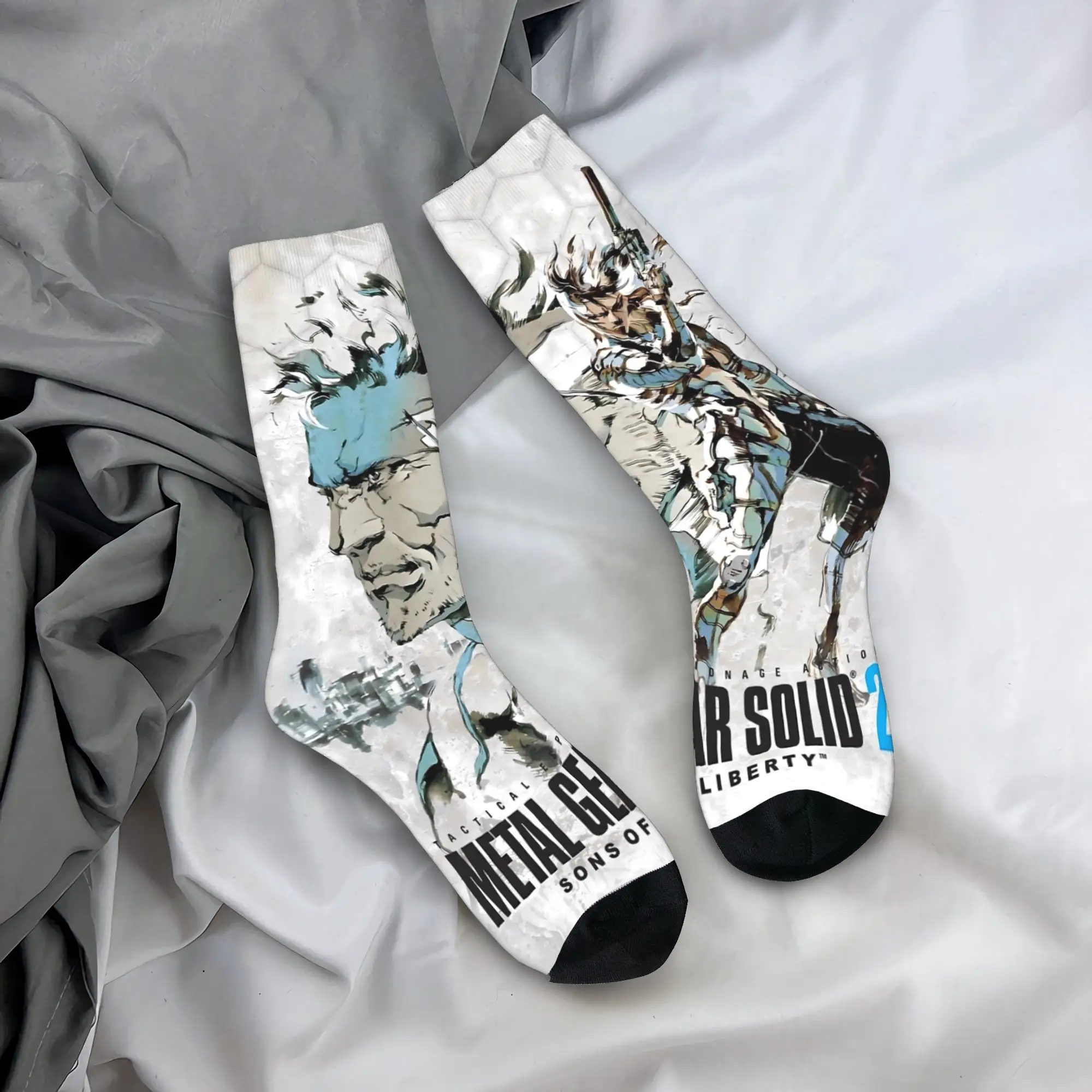 

Однотонные игровые чулки с металлическим механизмом, готические носки с принтом, зимние нескользящие носки, теплые мягкие носки для пары на открытом воздухе