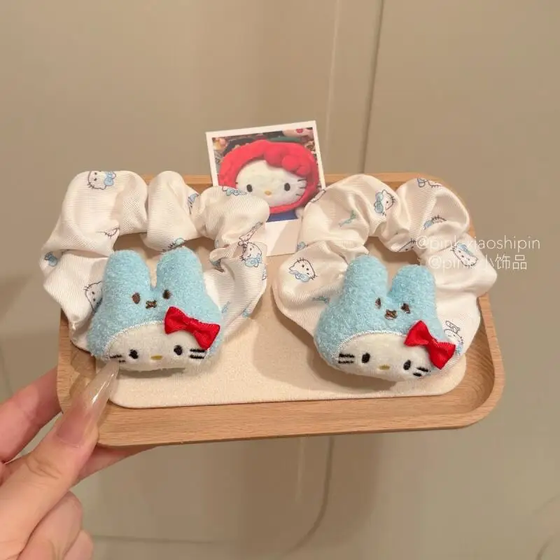 

Kawaii Hello Kitty вьющийся мультяшный шнурок для волос, креативная милая повязка для волос с героями мультфильмов для девочек, универсальный головной убор, подарок на день рождения другу