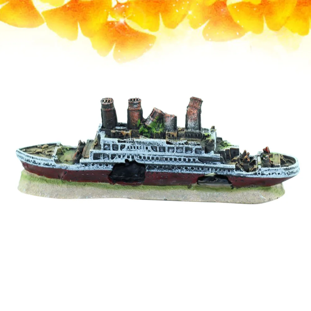 

Saltwater Aquarium Decor Fish Tank Ship Sunken for Aquariums Ornament Decoration