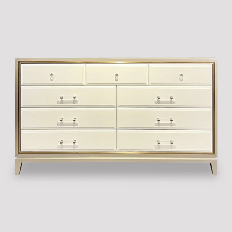 

American light luxury nine chest cabinet bedroom solid wood two-color locker living room drawer Internet celebrity porch