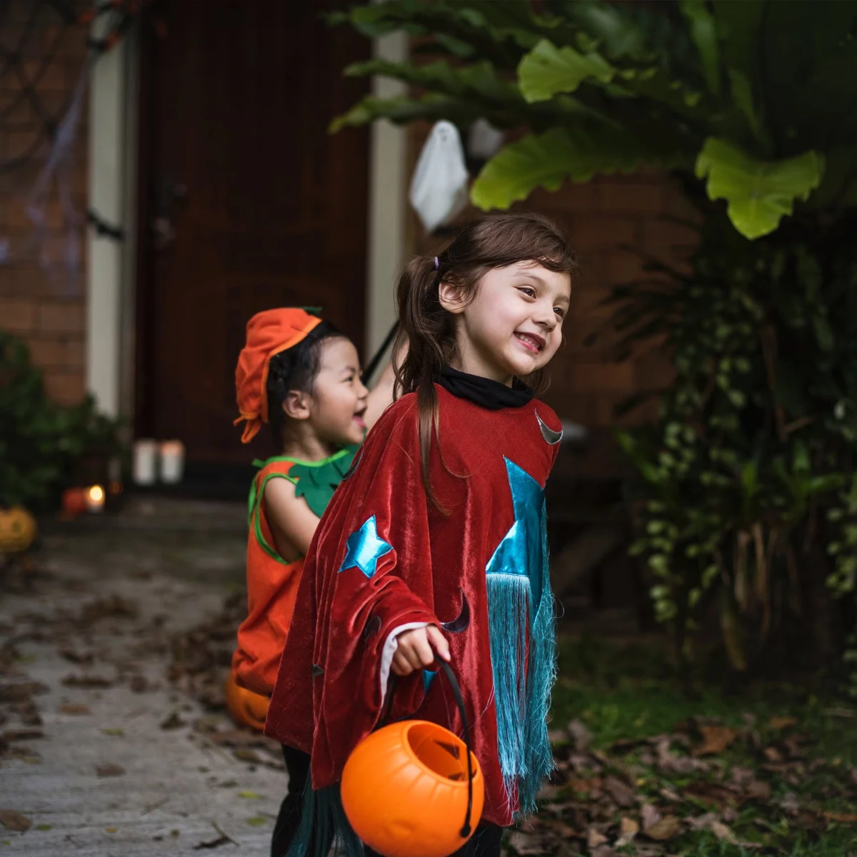 6 Pcs Basket Child Tray Decor Pumpkin Pail Trick Treat Halloween Snack Bag Bucket for