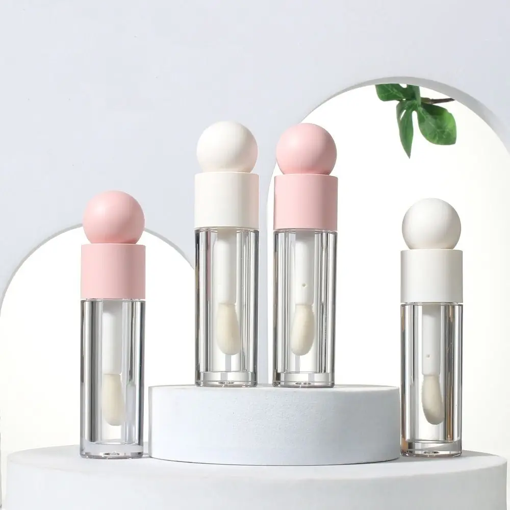 Nouveau Tube de brillant à lèvres de 5ml, mat, Transparent, rose, tige épaisse, distributeur de bouteilles vides, matériel d'emballage de maquillage, grande tête de brosse