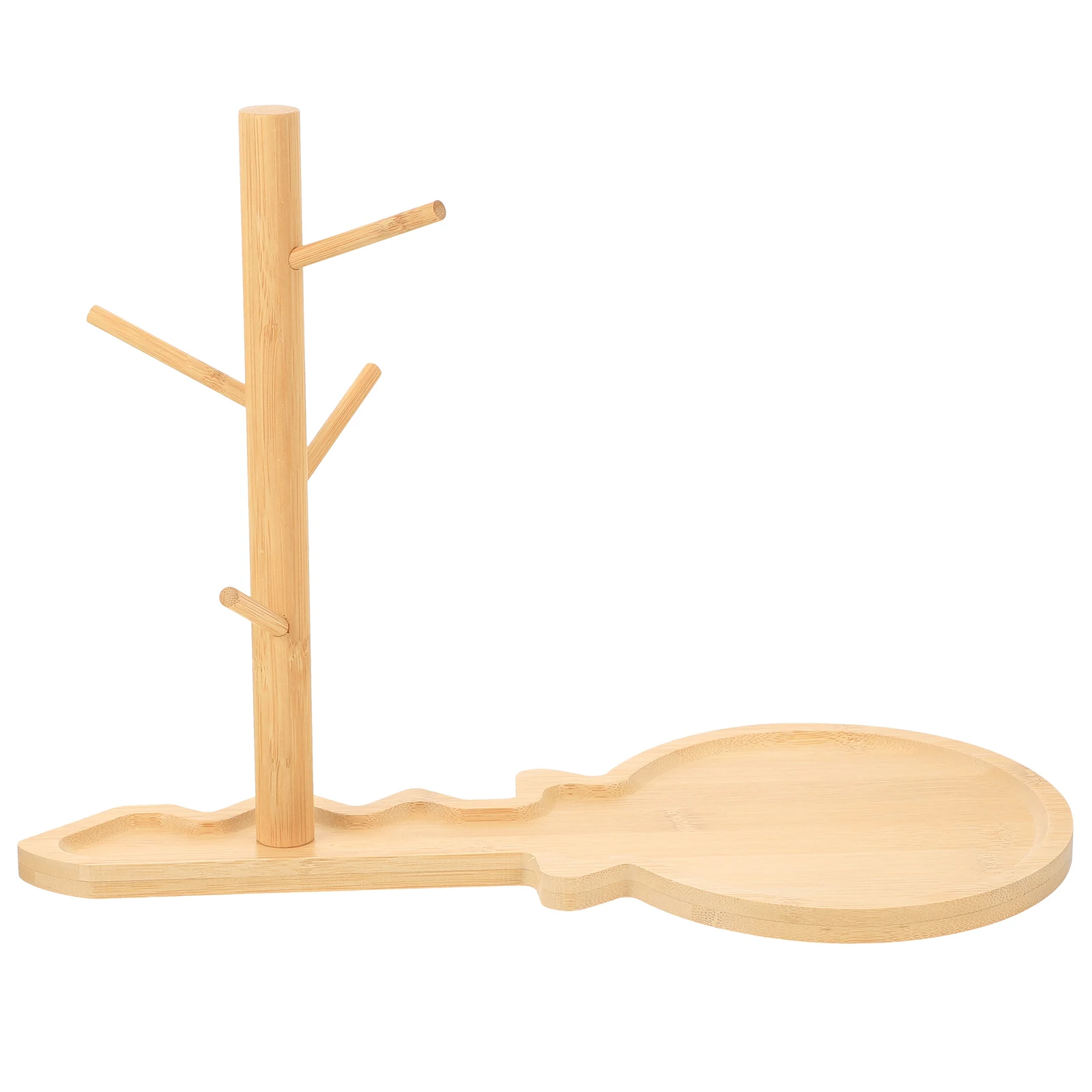 

Wooden Key-shaped Cup Holder Khaki Decor Entryway Tray Jewelry Stand Keyring Organizer Storage Rack for Keys Rings Necklace