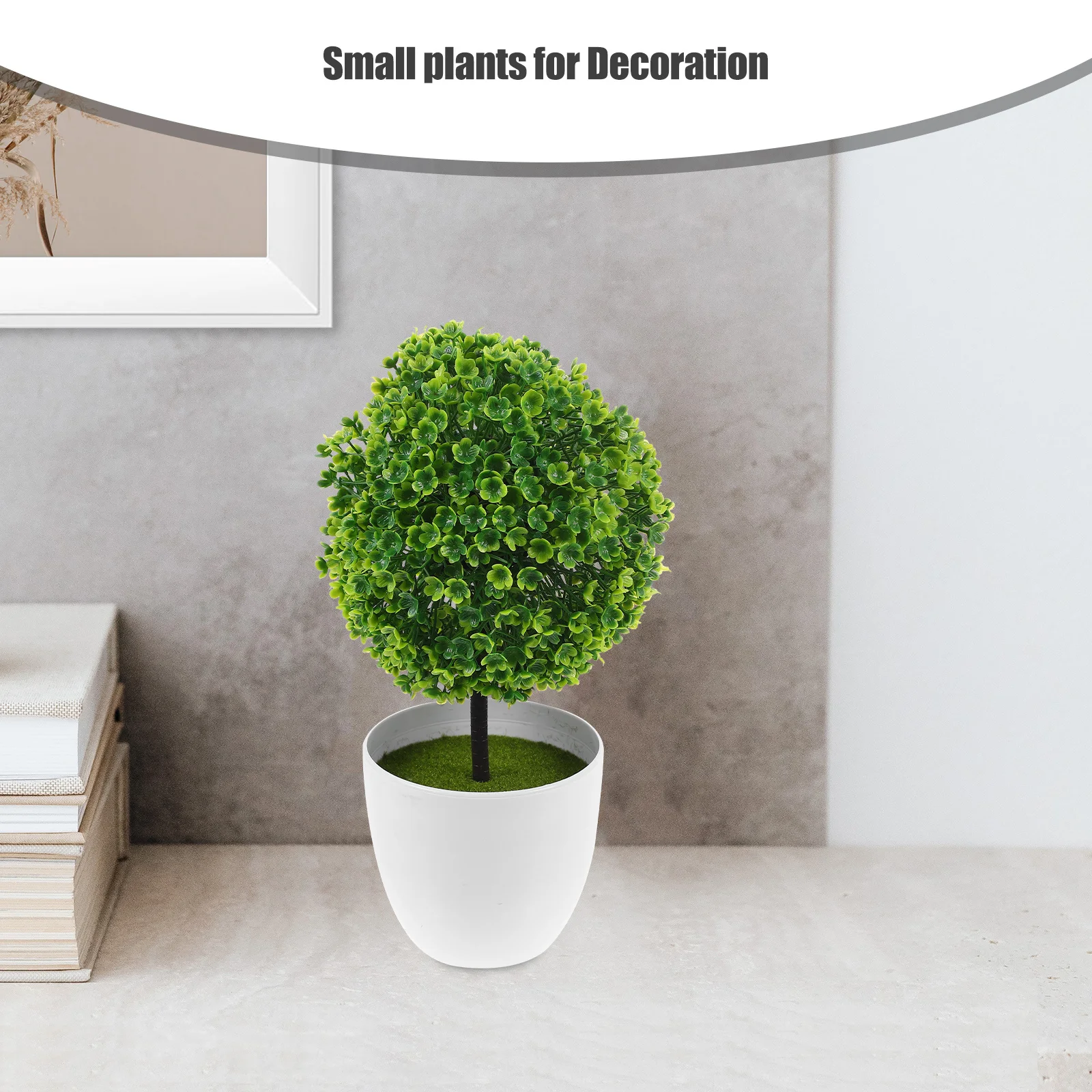 

2Pcs Artificial Plants Ball Simulated Green Plastic Flower Ball Decorative Bonsai Miniature Potted Accessories Decor