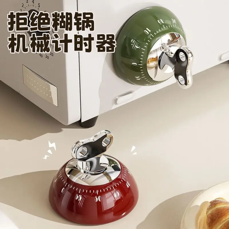 Magnetic Visual Timer for Convenient Time Management, Kitchen Cooking Timer Reminder, Mechanical Bell, No Batteries Needed