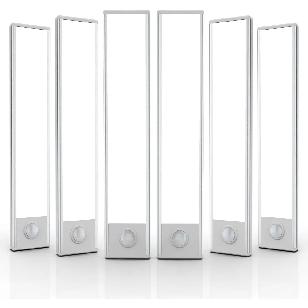 6-Pack Wireless LED Motion Sensor Lights: Rechargeable Under Cabinet Lighting for Home Interiors