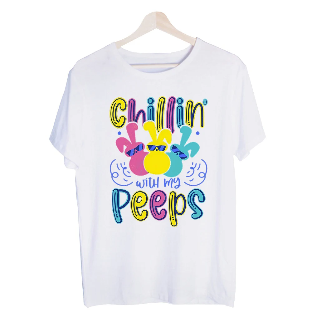 Men's Bunny Character with Sunglasses Graphic Tee, Short Sleeve Crew Neck T-Shirt for Easter Casual Wear and Spring Outfits