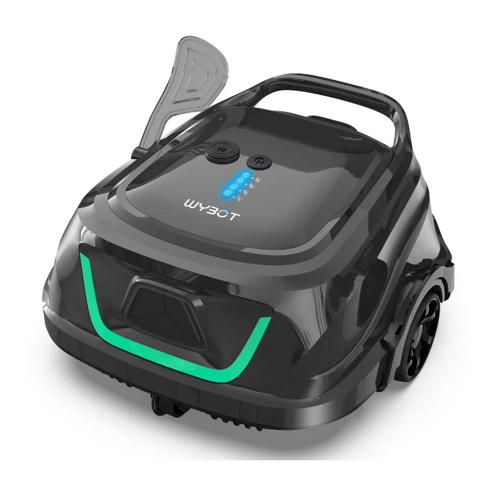 

Cordless Robotic Pool Cleaner, Automatic Pool Vacuum with 120 Mins, LED Indicator, Ideal for above Ground Flat Pools