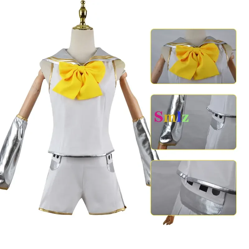 Brother Sister Rin Len Cosplay Anime Costumes Halloween Uniform Women Men Stage Tops Shorts Headset PU Sleeve Party Set Wig