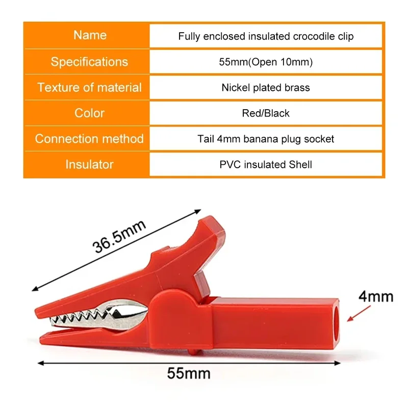 4pcs Alligator Clip & Banana Plug Test Probe Set