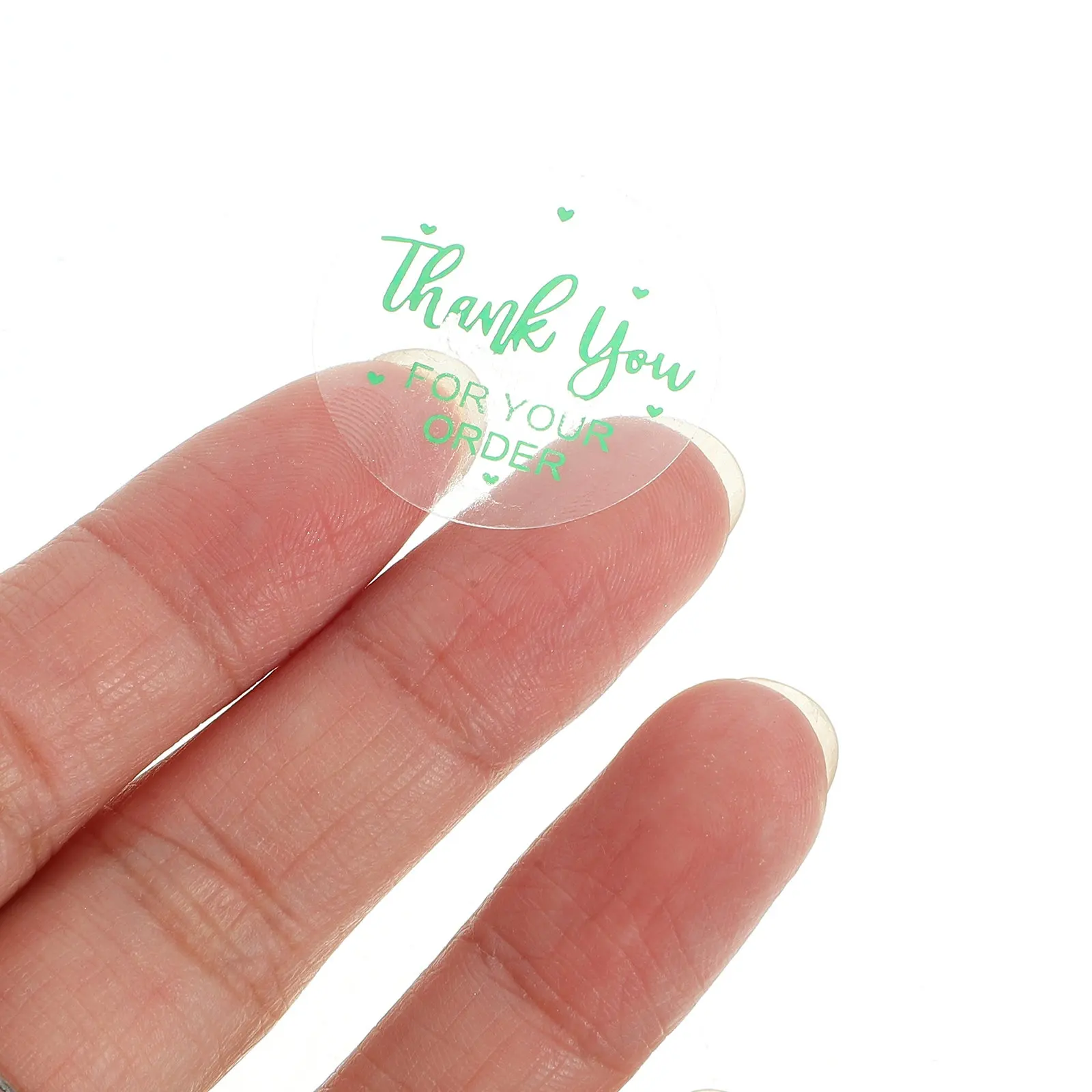 

2 Rolls Clear Adhesive Dot Stickers Transparent Round Labels for Envelopes Jars Bottles Gift Packaging Office Home Use Removable