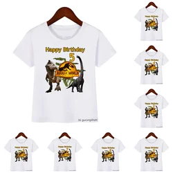 New Jurassic Park Dominion T-Shirt Dinosaur Number 2-10 Happy Birthday Gift T Shirt Kids Clothes Boys Girls Tshirt Summber Tops