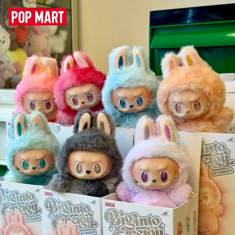 POPMART Labubu V3 Big in Energy Series Ciondolo in vinile Scatola cieca Portachiavi per bambola con faccia Kawaii Regalo di Natale alla moda per collezionisti