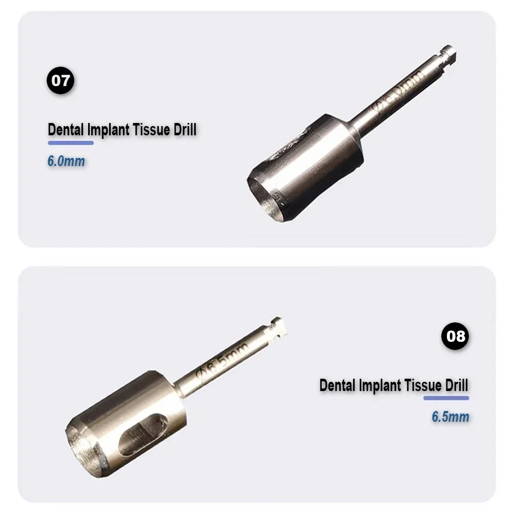 Dental Implant Drill Tissue Punch Kit Gingival Trephine Bur ∅3/3.5/4/4.5/5/5.5/6/6.5/7mm Dentistry Oral Surgical Bone Instrument