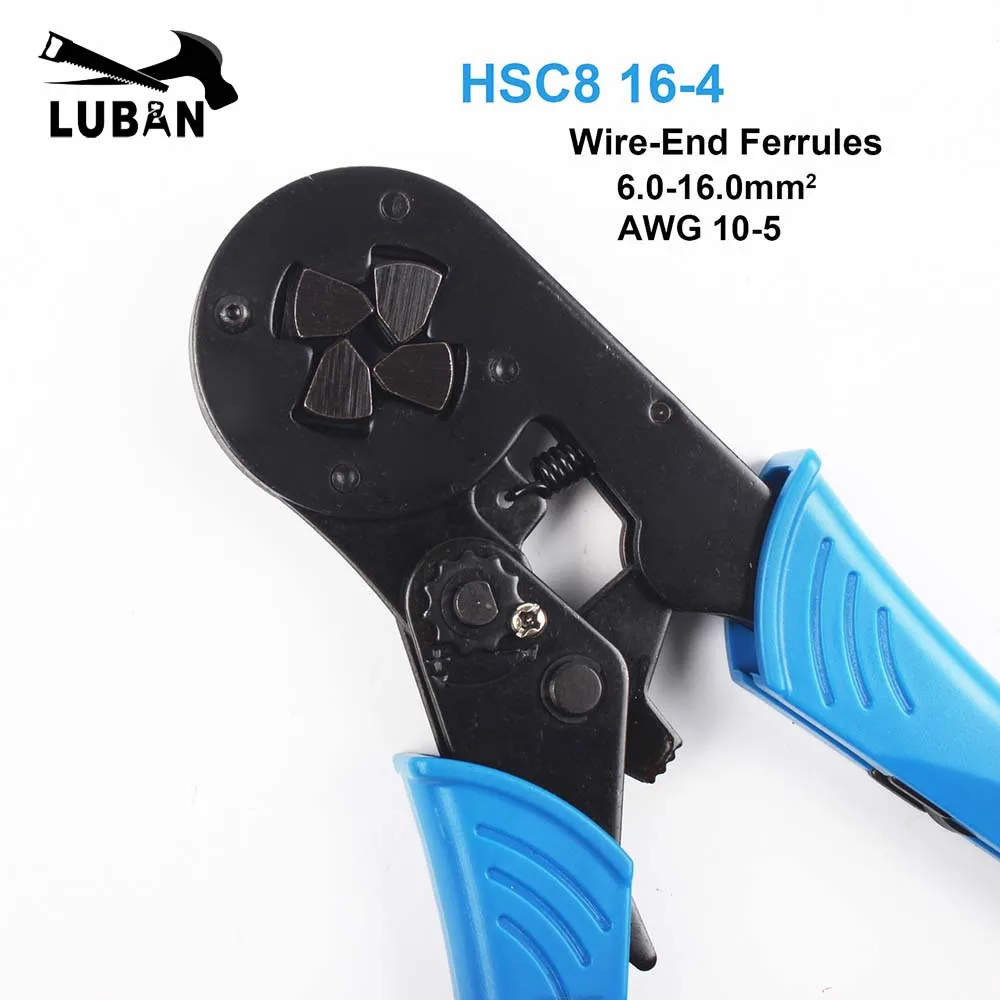 HSC8 16-4 MINI-TYPE SELF-ADJUSTABLE CRIMPING PLIER 6-16mm2 terminals crimping tools multi tool tools hands pliers quadrilateral