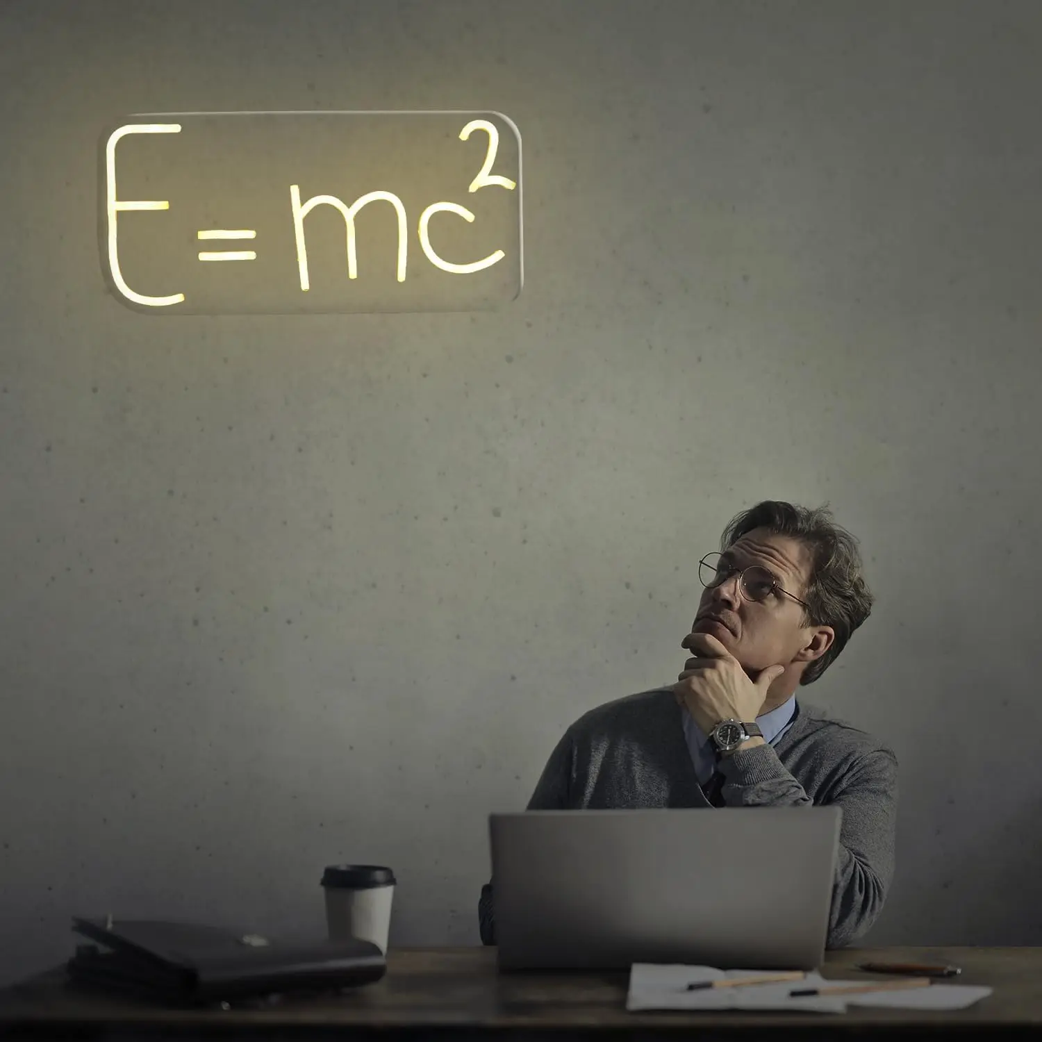 E = mc² Neon Signs LED Neon Light, Dimmable Lamp, Inspirational Gift Conface for Shop, Coffee PRStudy Room Wall Decor