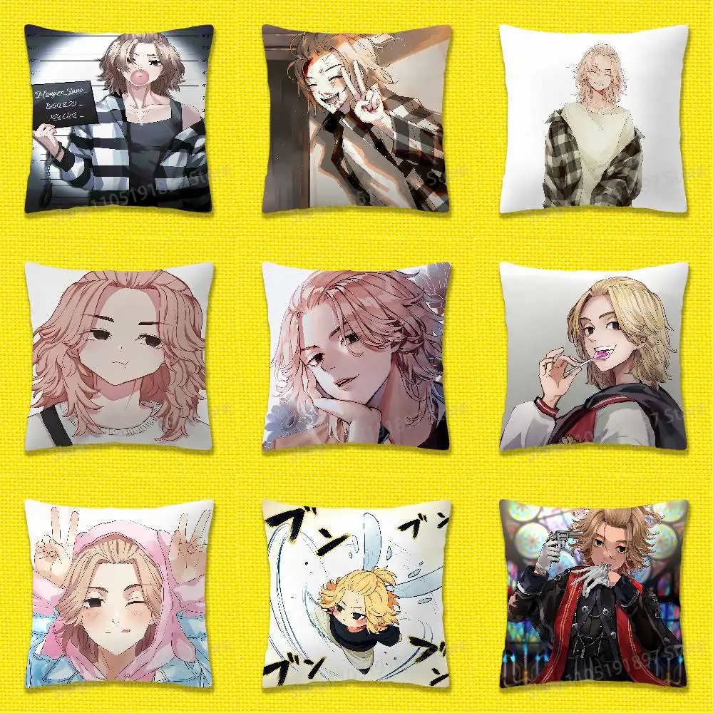 

Manjiro Sano T-Tokyo R-Revengers Throw Pillow Case For 30x30cm 40x40cm 45x45cm 50x50cm 55x55cm Square Sofa Pillowcase Shell
