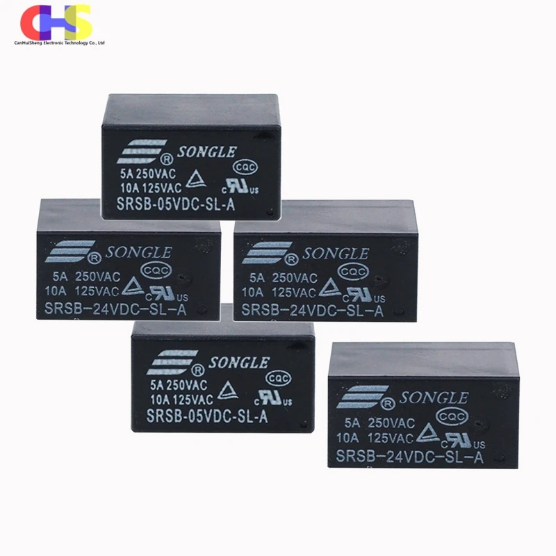 5pcs SRSB-05VDC-SL-A SRSB-12VDC-SL-A SRSB-24VDC-SL-A 4Pin 5A 5V/12V/24V SRSB Power Relay