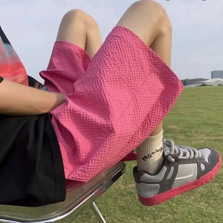 

Летние мужские спортивные брюки большого размера в американском ретро-стиле, свободные повседневные брюки-капри из 100% полиэстера