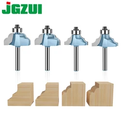 8mm 1/4in Shank Moulding Bit With Bearing Carbide Router Bit Door Handrail Line Tenon Cutter Woodworking Tools