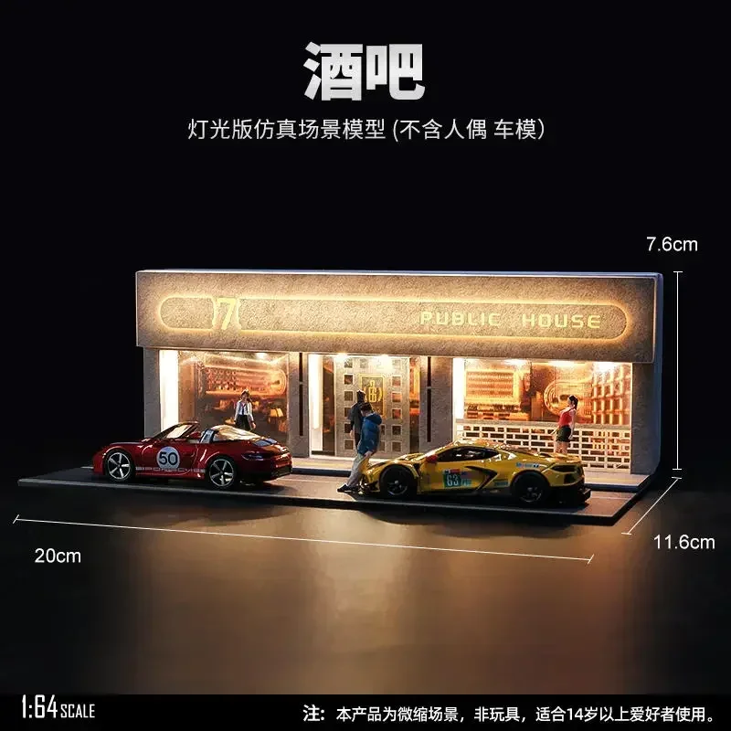 Collector 1/64 Small Scale Scene Architectural Model Photography Urban Landscape Convenience Store Male Car Model Scene Gift Boy