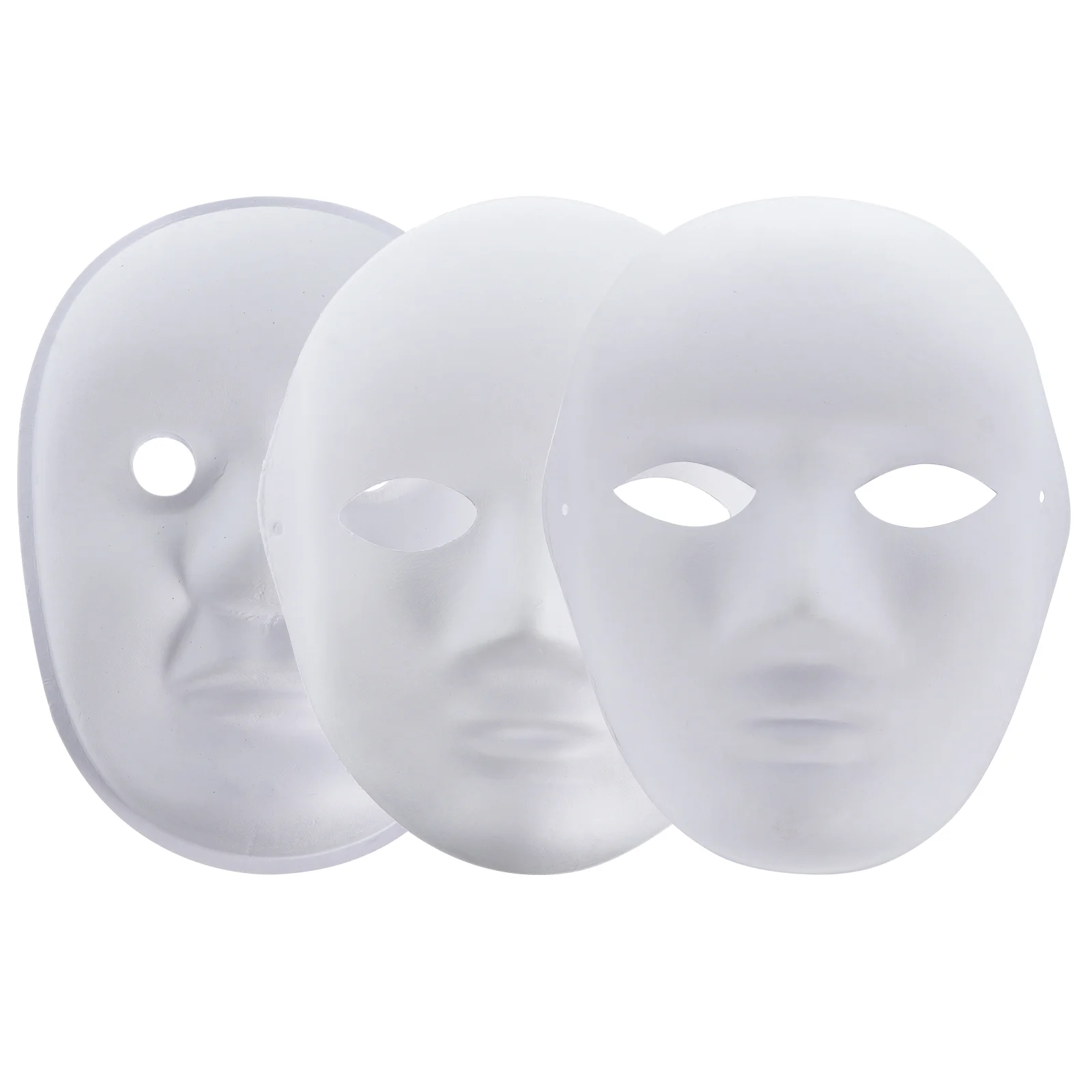 

9 Pcs Blank Mask Cosplay Props Halloween Costumes Hand-painted White Paper Accessories Decor Party Jewelry