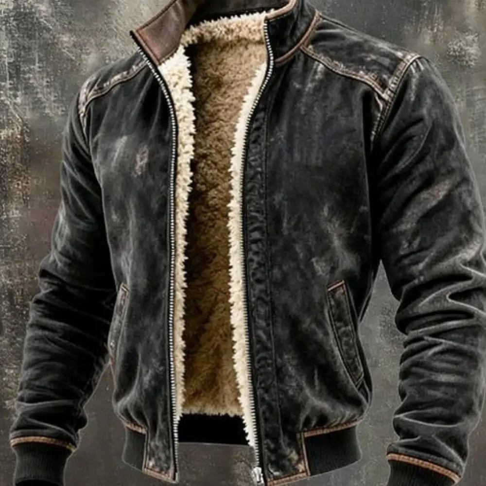 Herren-Winterjacke mit Kapuze, verdickte, warme, mit Fleece gefütterte, winddichte Parka, lässige Oberbekleidung, lockere Passform, Thermobekleidung.