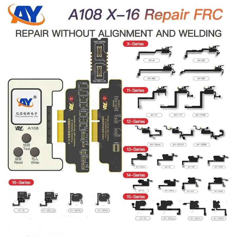 AY A108 Ear Earpiece Flex All-Powerful Receiver FPC Flex for iPhone X-11 12 13 14 15 16 Pro Max Face ID Original Color Recovery