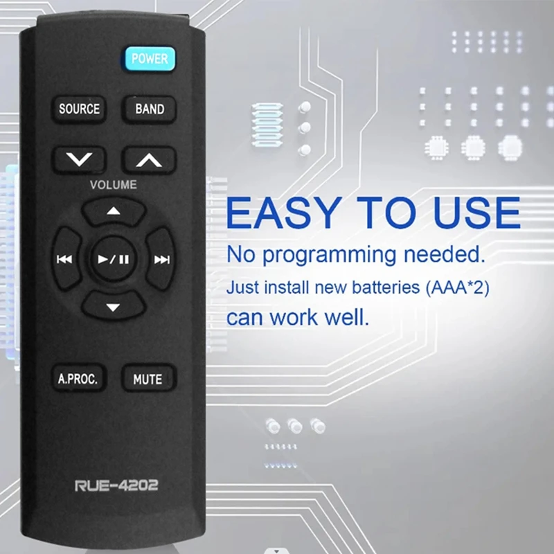 RUE-4202 Replace Remote For Alpine Car Stereo CDE-HD137BT CDE-HD138BT CDE-HD148BT CDE-164BT CDE141 UTE93DAB CDE-190R