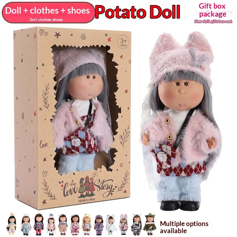 

"Potato Doll" Mia Collectible Art Doll Set 24cm / 9.4 Inch BJD – Deluxe Gift Box, Articulated Joints, Dress-Up Doll for Girls