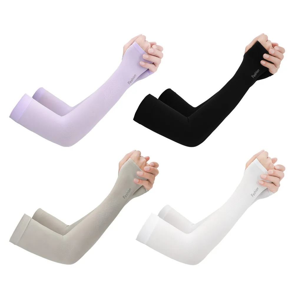 4Pairs Uv Protection Arm Sleeves Breathable Sun Protector Sleeve Cooling Covers for Outdoor Sports Driving Cycling Fishing